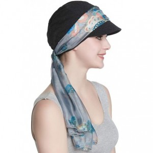 Newsboy Caps Breathable Bamboo Lined Cotton Hat and Scarf Set for Women - Dark Gray Butterflies - CK18NDA28L8 $37.95