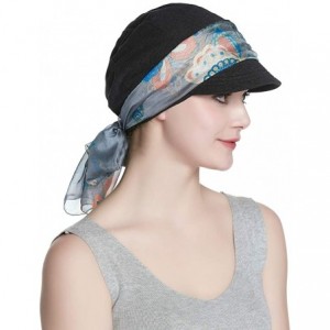 Newsboy Caps Breathable Bamboo Lined Cotton Hat and Scarf Set for Women - Dark Gray Butterflies - CK18NDA28L8 $12.79