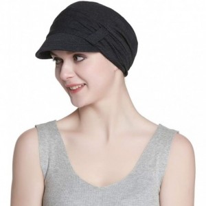 Newsboy Caps Breathable Bamboo Lined Cotton Hat and Scarf Set for Women - Dark Gray Butterflies - CK18NDA28L8 $32.41