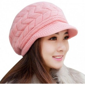 Skullies & Beanies Hats for Women- Fashion Women Hat Winter Skullies Beanies Knitted Hats Cap - Pink - C118872GOH3 $22.90