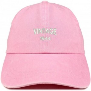 Baseball Caps Small Vintage 1944 Embroidered 76th Birthday Washed Pigment Dyed Cap - Pink - CN18C744UZ9 $17.61