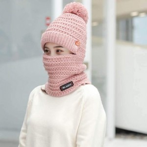Skullies & Beanies Womens Slouchy Winter Warm Snow Ski Skull Cap Earmuffs Knit Hat Scarf Beanie Hat - Pink - CN18N0AAMUD $13.64