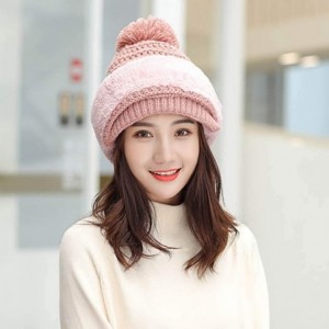 Skullies & Beanies Womens Slouchy Winter Warm Snow Ski Skull Cap Earmuffs Knit Hat Scarf Beanie Hat - Pink - CN18N0AAMUD $13.64