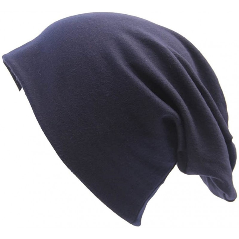 Skullies & Beanies Unisex Fashion Outdoor Sport Beanies Baggy Hippop Cotton Hat Skull Caps - E Navy - CQ1865EUH78 $15.28