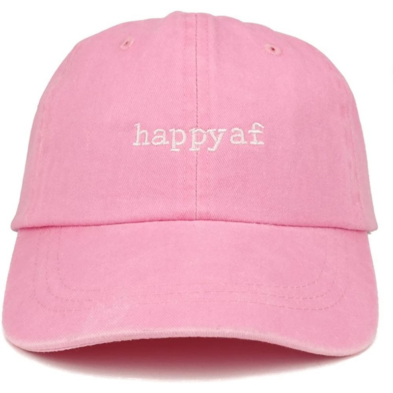Baseball Caps Happyaf Embroidered Pigment Dyed Washed Cotton Cap - Pink - C712KIK6OBH $33.06