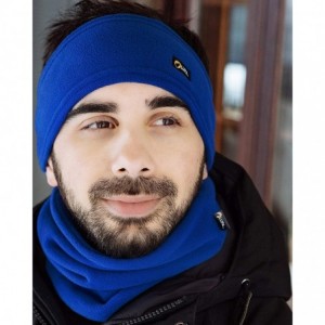 Cold Weather Headbands Canadian Handmade Unisex Triple-Layer Micro Fleece Headband - Royal Blue - CM18HE5UUR0 $15.06