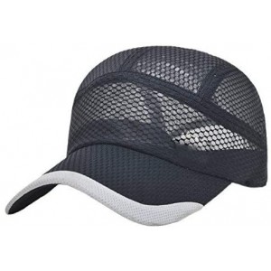 Baseball Caps Men Summer Travel Sea Beach Mesh Quick-Dry Long Brim Baseball Sun Hat Cap Visor - Navy - CH12DKJLYJP $10.57