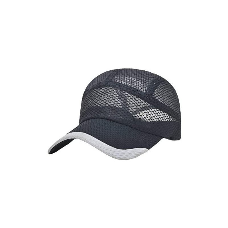 Baseball Caps Men Summer Travel Sea Beach Mesh Quick-Dry Long Brim Baseball Sun Hat Cap Visor - Navy - CH12DKJLYJP $10.57