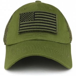 Baseball Caps USA American Flag Embroidered Removable Tactical Patch Micro Mesh Cap - Olive - C5183KCQ3HM $19.25