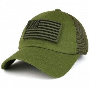 Baseball Caps USA American Flag Embroidered Removable Tactical Patch Micro Mesh Cap - Olive - C5183KCQ3HM $19.25