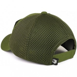 Baseball Caps USA American Flag Embroidered Removable Tactical Patch Micro Mesh Cap - Olive - C5183KCQ3HM $19.25