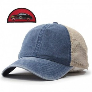 Baseball Caps Vintage Washed Cotton Soft Mesh Adjustable Baseball Cap - Navy/Navy/Khaki 96r - CM182KNH0N4 $10.61