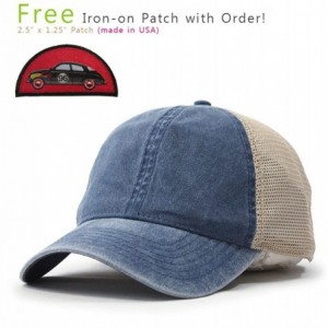 Baseball Caps Vintage Washed Cotton Soft Mesh Adjustable Baseball Cap - Navy/Navy/Khaki 96r - CM182KNH0N4 $10.61