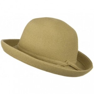 Sun Hats UPF 50+ Cotton Paper Braid Med Kettle Brim Hat - Tan - Other - C5116MT6G2B $47.33