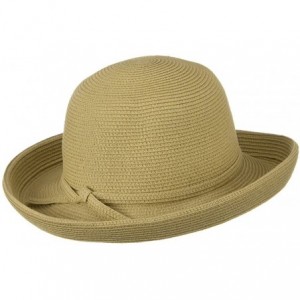 Sun Hats UPF 50+ Cotton Paper Braid Med Kettle Brim Hat - Tan - Other - C5116MT6G2B $47.33
