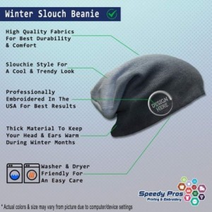 Skullies & Beanies Custom Slouchy Beanie Armadillo Embroidery Skull Cap Hats for Men & Women - Navy - C518A5897G9 $19.24