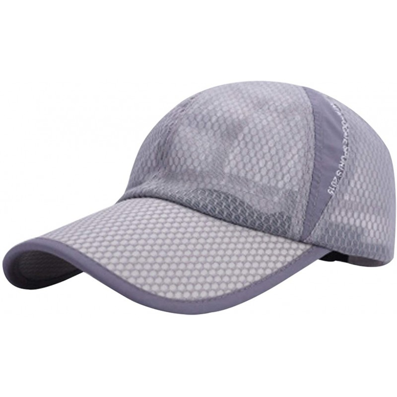 Baseball Caps Men's Summer Outdoor Sport Baseball Cap Mesh Hat Running Visor Sun Caps - Light Gray-2 - CT18RR0QLRH $18.08