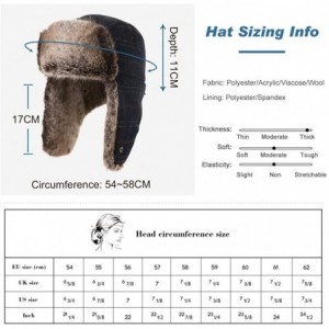 Bomber Hats Stylish Plaid Winter Wool Trapper Faux Fur Earflap Hunting Hat Ushanka Russian Cold Weather Thick Lined - C8192I6...