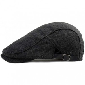 Newsboy Caps Men's Newsboy Ivy Gatsby Cap Irish Hunting Hat Cap Adjustable Cold Weather Driving Hat - Bl16-black - CP18AK0GMU...