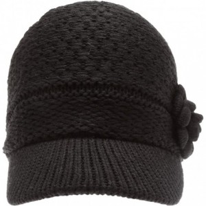 Skullies & Beanies Women's Knitted Newsboy Hat Double Layer Visor Beanie Cap with Soft Warm Fleece Lining - CF18YW8EERG $11.24