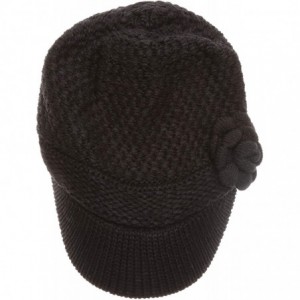 Skullies & Beanies Women's Knitted Newsboy Hat Double Layer Visor Beanie Cap with Soft Warm Fleece Lining - CF18YW8EERG $11.24