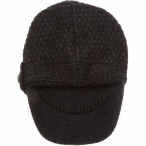 Skullies & Beanies Women's Knitted Newsboy Hat Double Layer Visor Beanie Cap with Soft Warm Fleece Lining - CF18YW8EERG $11.24