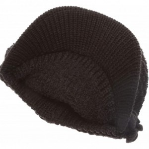 Skullies & Beanies Women's Knitted Newsboy Hat Double Layer Visor Beanie Cap with Soft Warm Fleece Lining - CF18YW8EERG $11.24