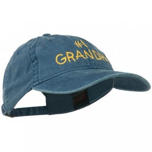 Baseball Caps Number 1 Grandpa Letters Embroidered Washed Cotton Cap - Navy - CB11NY324O7 $19.43