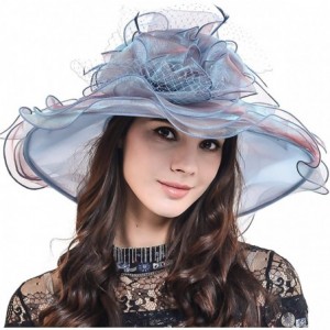 Sun Hats Lightweight Kentucky Derby Church Dress Wedding Hat S052 - S042-peacock Blue - CI12EGMQGCP $26.12