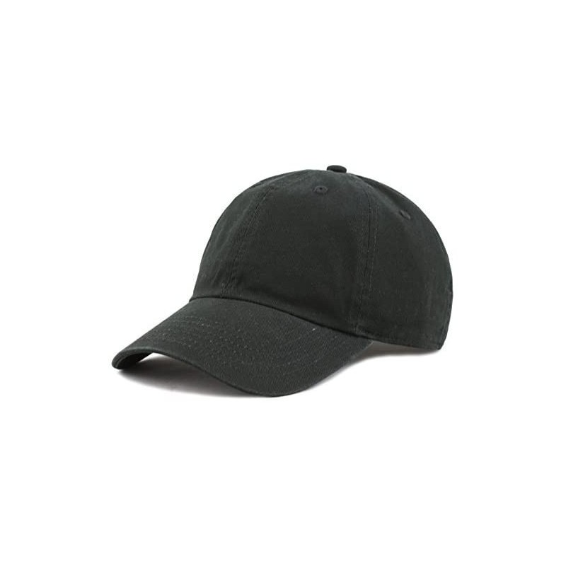 Baseball Caps Unisex Blank Washed Low Profile Cotton & Denim & Tie Dye Dad Hat Baseball Cap - Black - CZ12FT0VPDX $11.49