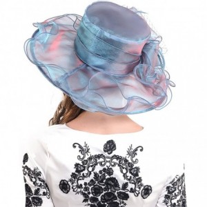 Sun Hats Lightweight Kentucky Derby Church Dress Wedding Hat S052 - S042-peacock Blue - CI12EGMQGCP $26.12