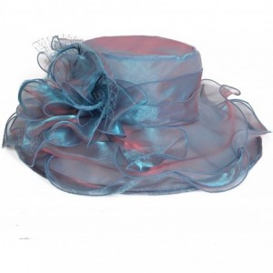 Sun Hats Lightweight Kentucky Derby Church Dress Wedding Hat S052 - S042-peacock Blue - CI12EGMQGCP $26.12