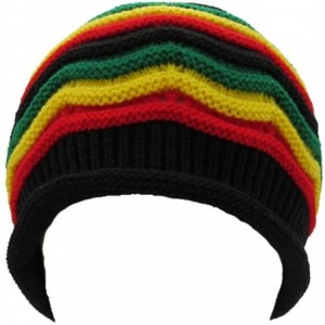 Skullies & Beanies Jamaica Reggae Rasta Slouchy Stripe Baggie Skull Cap - Prh36-stripe - CI17YSY8A2N $9.08