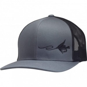 Baseball Caps Trucker Hat - Fly Fishing - Graphite/Black - CL182KA7IAN $23.72