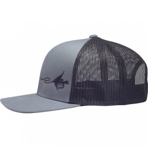 Baseball Caps Trucker Hat - Fly Fishing - Graphite/Black - CL182KA7IAN $23.72