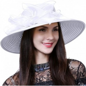Sun Hats Lightweight Kentucky Derby Church Dress Wedding Hat S052 - S062-white - CA12CEWPOV3 $49.18