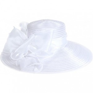 Sun Hats Lightweight Kentucky Derby Church Dress Wedding Hat S052 - S062-white - CA12CEWPOV3 $31.06