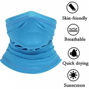 Balaclavas Summer Neck Gaiter Scarf- Cooling Cycling Mask- Breathable Fishing Mask Face Bandana - Light Blue+light Gray - CK1...