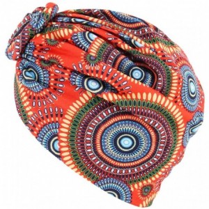 Skullies & Beanies Women Pleated Twist Turban African Printing India Chemo Cap Hairwrap Headwear - Red1 - CM18A4OSGIW $10.33