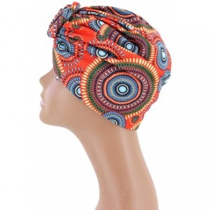 Skullies & Beanies Women Pleated Twist Turban African Printing India Chemo Cap Hairwrap Headwear - Red1 - CM18A4OSGIW $10.33