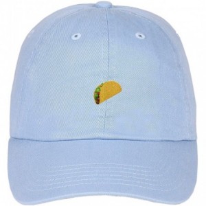 Baseball Caps Taco Emoji Logo on Unstructured Cotton Low Profile Strapback Baseball Dad Cap - Baby Blue - C41833SE6ZG $21.35