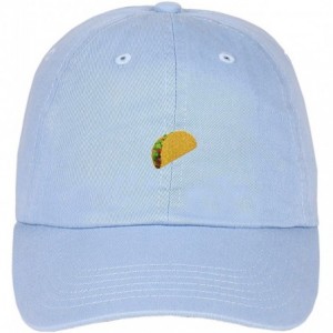 Baseball Caps Taco Emoji Logo on Unstructured Cotton Low Profile Strapback Baseball Dad Cap - Baby Blue - C41833SE6ZG $13.38