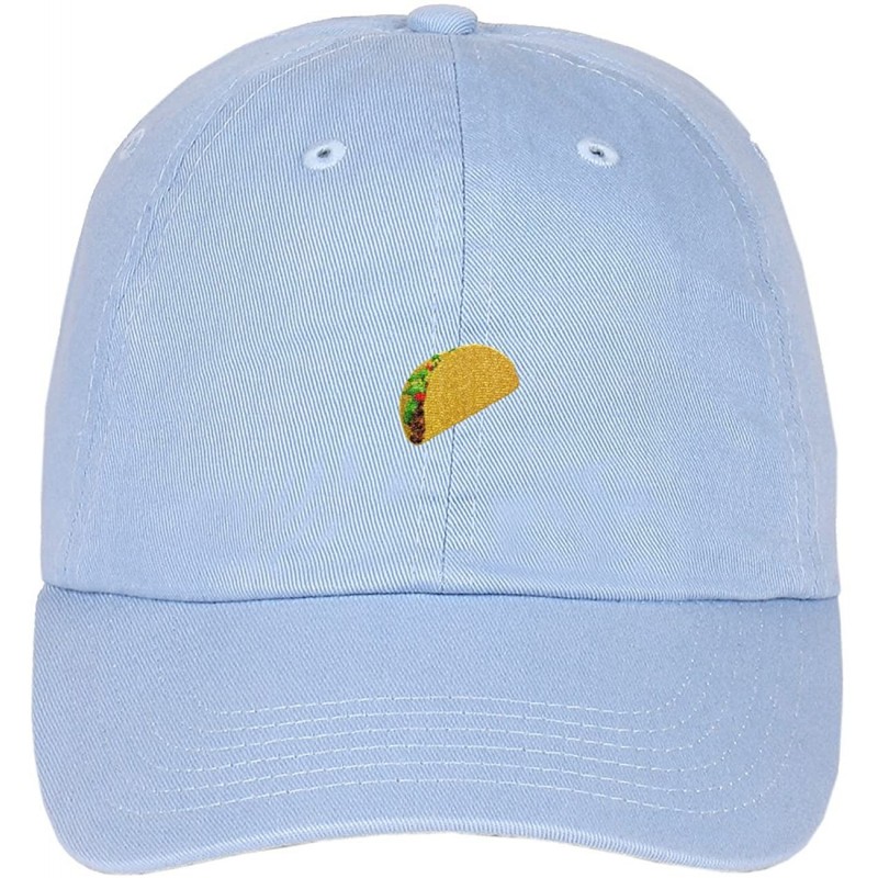 Baseball Caps Taco Emoji Logo on Unstructured Cotton Low Profile Strapback Baseball Dad Cap - Baby Blue - C41833SE6ZG $13.38