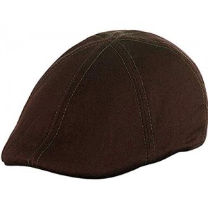 Newsboy Caps Mens 6pannel Duck Bill Curved Ivy Drivers Hat One Size(Elastic Band Closure) - Brown - CP196UITM5M $30.70