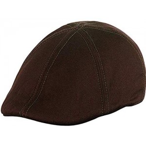 Newsboy Caps Mens 6pannel Duck Bill Curved Ivy Drivers Hat One Size(Elastic Band Closure) - Brown - CP196UITM5M $17.49