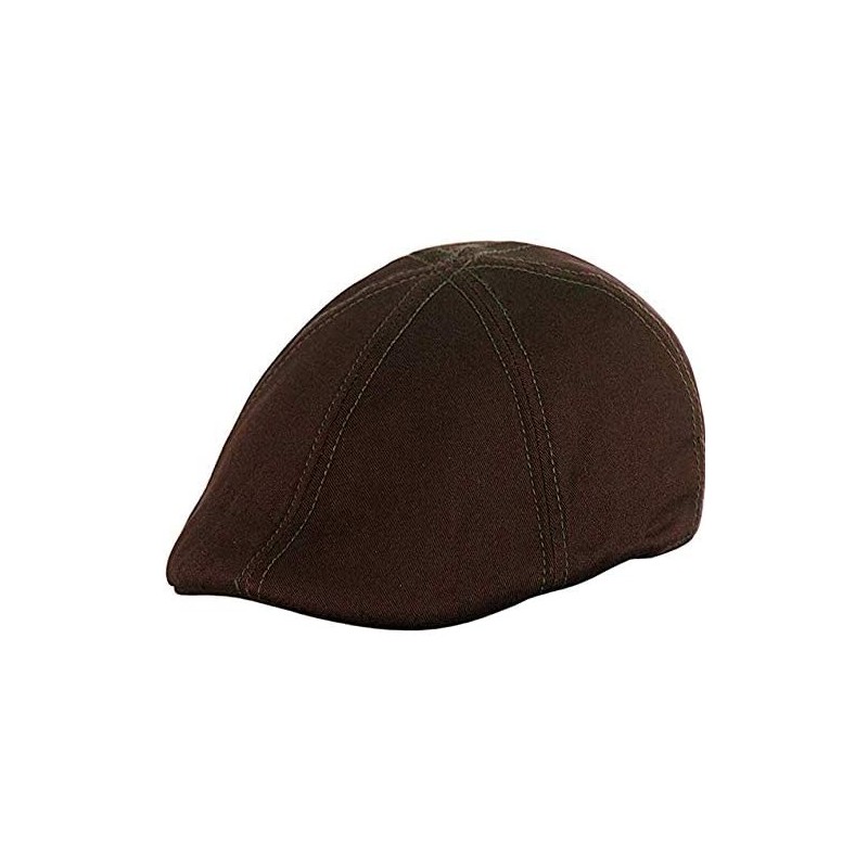 Newsboy Caps Mens 6pannel Duck Bill Curved Ivy Drivers Hat One Size(Elastic Band Closure) - Brown - CP196UITM5M $17.49