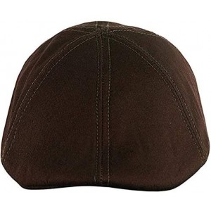 Newsboy Caps Mens 6pannel Duck Bill Curved Ivy Drivers Hat One Size(Elastic Band Closure) - Brown - CP196UITM5M $17.49