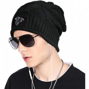 Skullies & Beanies Trendy Winter Warm Beanies Hat for Mens Women's Slouchy Soft Knit Beanie Cool Knitting Caps - Black-1 - CF...