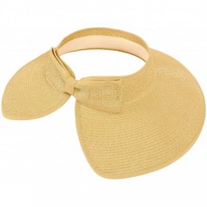 Sun Hats Spring/Summer Classics Edition Straw Roll-able Sun Visor Hat - Beige - CH18DN4O98T $11.96