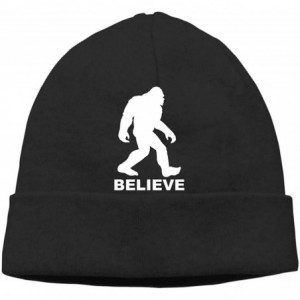 Skullies & Beanies Beanie Hat Bigfoot Sasquatch Believe Warm Skull Caps for Men and Women - Black - CT18KKDUGNM $16.81